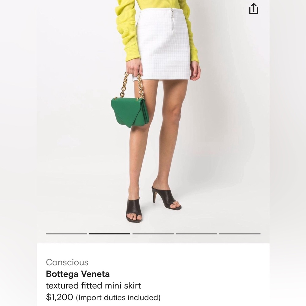 Bottega Veneta Jersey Matelasse Skirt White | Size 40 - Picture 12 of 12